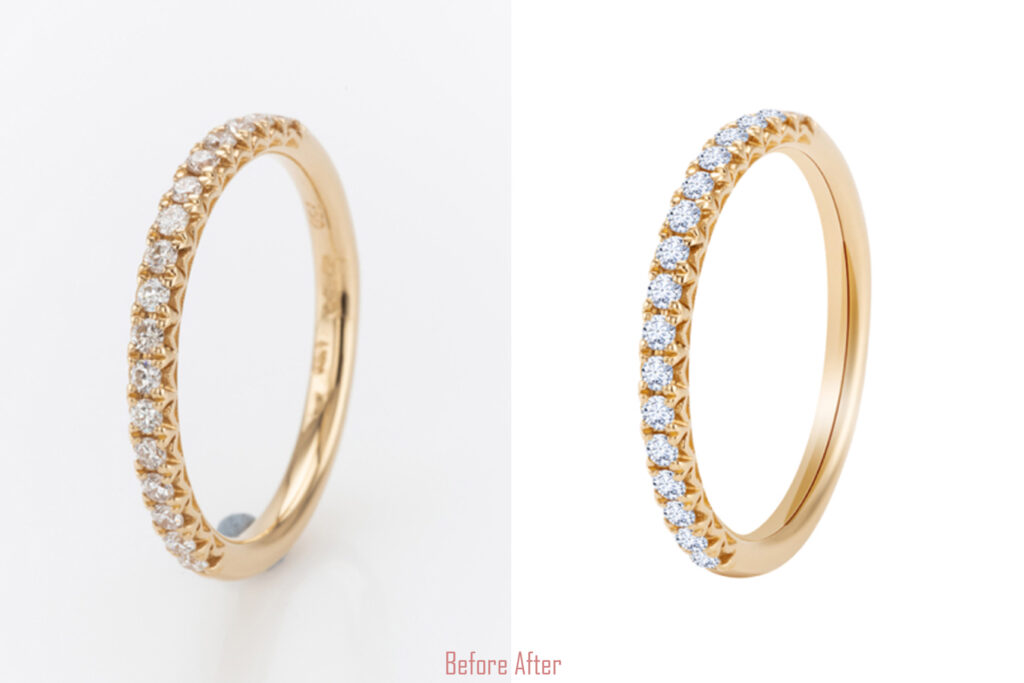 High-End Jewelry Retouching Before & After Photo