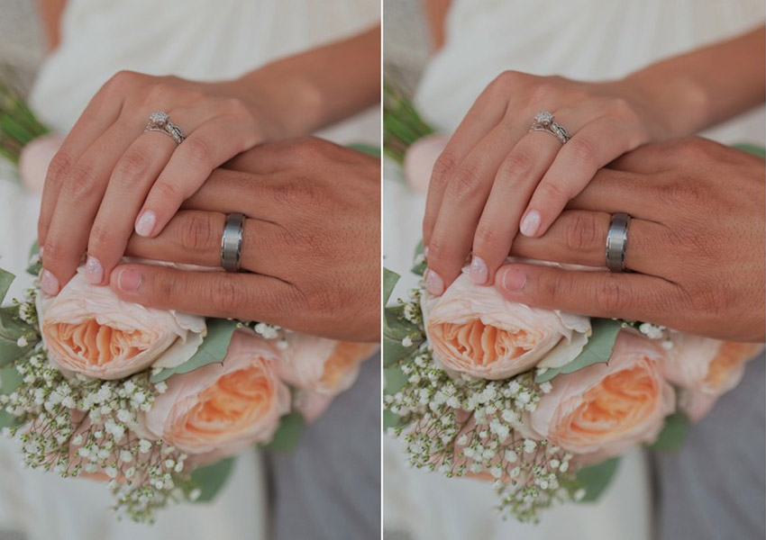 Wedding Detail Highlights Before & After Photo Editing Services