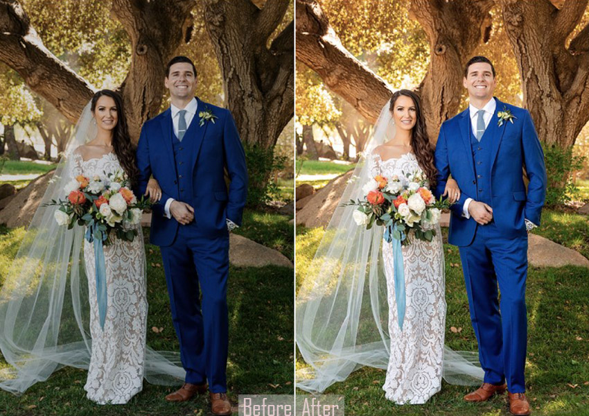 Wedding High-end Editing Before & After Photo Editing Services